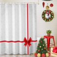 thumbnail image 5 of Christmas Gifts Shower Curtains for Bathroom, Red Bow Snowflakes Funny Waterproof Fabric Shower Curtain for Bathroom Bathtub Decoration, Machine Washable, 54x"78", 5 of 9