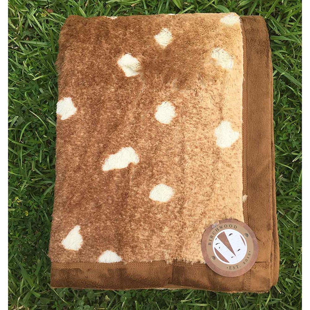 Birchwood Trading Axis Deer Faux Fur Throw