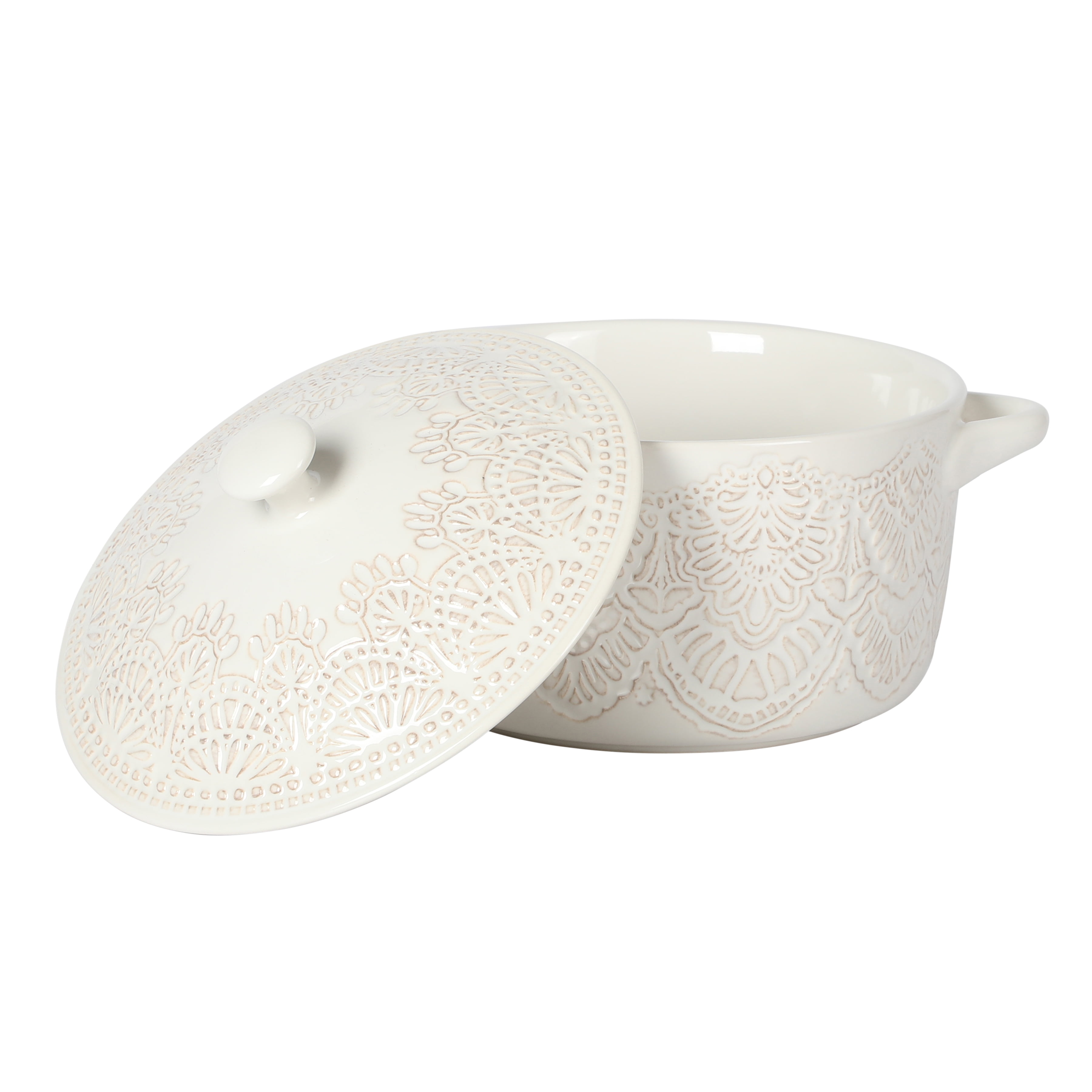 Pioneer Woman Vintage Lace Ceramic Casserole Dish – Oven-to-Table Elegance