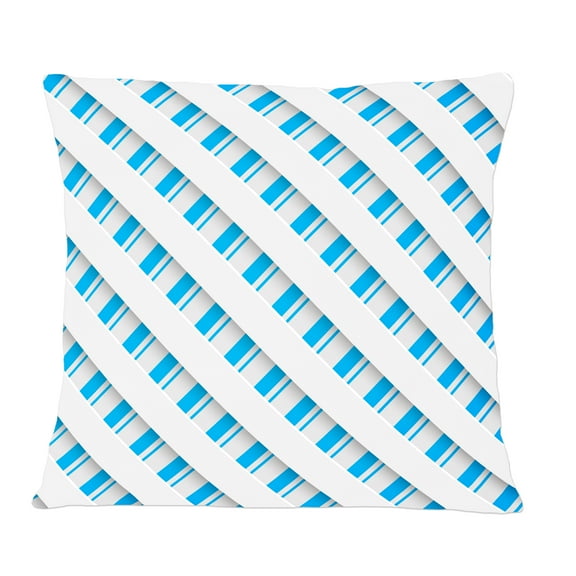 Designart 3D White And Blue Pattern VI' Mid-Century Modern Throw Pillow - 12x20