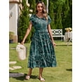 thumbnail image 4 of Vestido tipo camiseta Zeagoo para verano, casual, holgado, playa, hoja verde S, 4 of 6