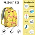 thumbnail image 6 of Lightweight School Backpack with Retro Lemon Design Cute and Stylish Bag Featuring Yellow Fruit and Modern Floral Print, 6 of 6