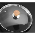 thumbnail image 3 of 2pcs Pot Lid Wood Knob Handle Replacement, Stainless Steel Base Round, Heat Resistant Scaldproof Pan Handle, Universal, 1.77in, 3 of 7