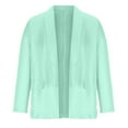 thumbnail image 2 of Blazer Jacket for Women Zpanxa Women's Casual Long Sleeve Jacket, Lapel Button Slim Work Office Blazer Jacket, Casual Open Front Work Office Outerwear Mint Green L, 2 of 4