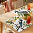 thumbnail image 4 of Summer Lemon Placemats Set of 6 Watercolor Birds Vintage Place Mats Indoor Wipeable Table Mats Washable Cloth Dining Table Placemats for Kitchen Holiday Party Home Decor 13x19 Inch, 4 of 9