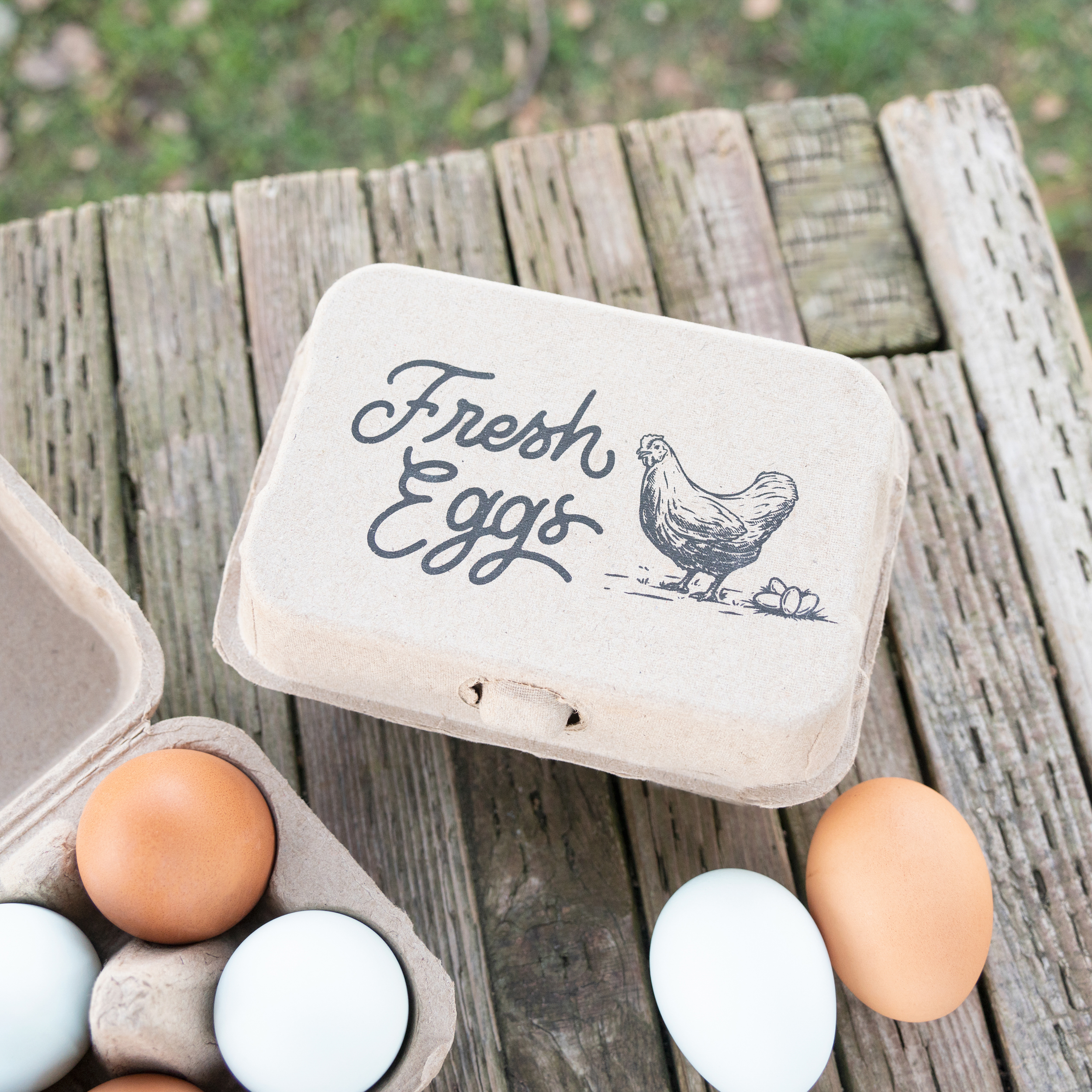 Hearty Produce Half Dozen Egg Cartons "Fresh Eggs" (30-Pack) | 2x3 Style | Biodegradable & Recycled Pulp | Perfect for Small Family-owned Farm