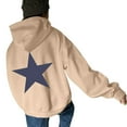 thumbnail image 1 of Women's Casual Long Sleeve Graphic Pullover Hoodie with Star Print Drop Shoulder Design, 1 of 9