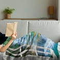 thumbnail image 3 of Landscape Soft Flannel Fleece Throw Blanket, Open Window to River Flowing down Inside a Forest with Spring Season Trees, Cozy Plush for Indoor and Outdoor Use, 60" x 80", Multicolor, by Ambesonne, 3 of 5