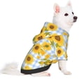thumbnail image 2 of Haiem Blue White Plaid Sunflower for Winter Dog Hoodie Sweatshirts with Pockets Warm Dog Clothes for Small Dogs Chihuahua-Medium, 2 of 7