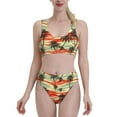thumbnail image 2 of Picia Colorful Hawaii Palms Women's High Waisted Bikini Scoop Neck Swimsuit Two Pieces Bathing Suit-, 2 of 8