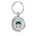 thumbnail image 1 of Cry à Haute Voix Noir Mignon Chat Visage Cartoon Rotation Porte-Clés Porte-Clés en Métal, 1 of 2