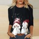 thumbnail image 1 of ICHUANYI Clearance Women's Fashion Printed Loose T-shirt 3/4 Sleeves Blouse Round Neck Casual Tops(White, M) ICHUANYI WER2023081205951, 1 of 5