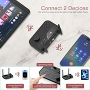 Bluetooth 5.3 Transmitter Receiver, Long Range Bluetooth Audio Adapter, Wireless Music Receiver with Dual Channel, 3.5mm Aux RCA Port, for Home Stereo, Laptop, Speakers
