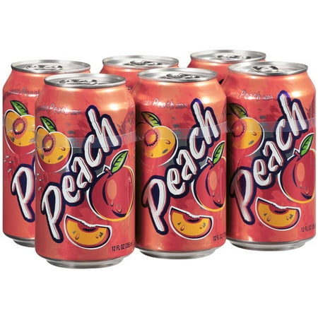 Great Value Peach Soda, 12 Fl. Oz., 6 Count