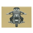 thumbnail image 1 of Lemur Cutting Board, Tropical Monkey Riding a Scooter Striped Pullover Casque Graphic Print, Decorative Tempered Glass Cutting and Serving Board, in 3 Sizes, by Ambesonne, 1 of 2