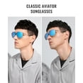 thumbnail image 4 of Cyxus Polarized Aviator Sunglasses for Men Classic Mirrored Lens UV Protection（Blue）, 4 of 8