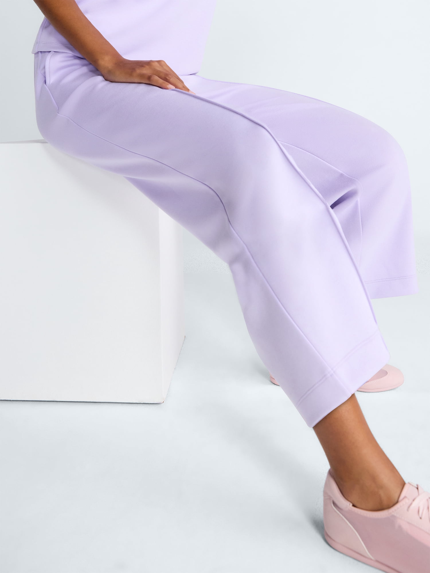 Scoop Women's and Women's Plus Scubaknit Cropped Seamed Pants, 24'' Inseam, Sizes XS-4X