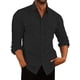 thumbnail image 1 of Bellella Camisa con botones para hombre Camiseta holgada informal Blusa con cuello de solapa de manga larga Bolsillos de color sólido Tops de otoño, 1 of 2