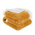 thumbnail image 2 of Superior Nuuk Fleece Reversible Lattice Blanket, King, Gold, 2 of 7