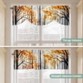 thumbnail image 5 of Red Yellow Leaves Fall Tie Up Valance Curtains for Windows, Kitchen Curtains Window Treatments, Silhouettes Forest Modern Art Short Window Shades Valances for Bedroom Bathroom Cafe 42"x18", 5 of 8
