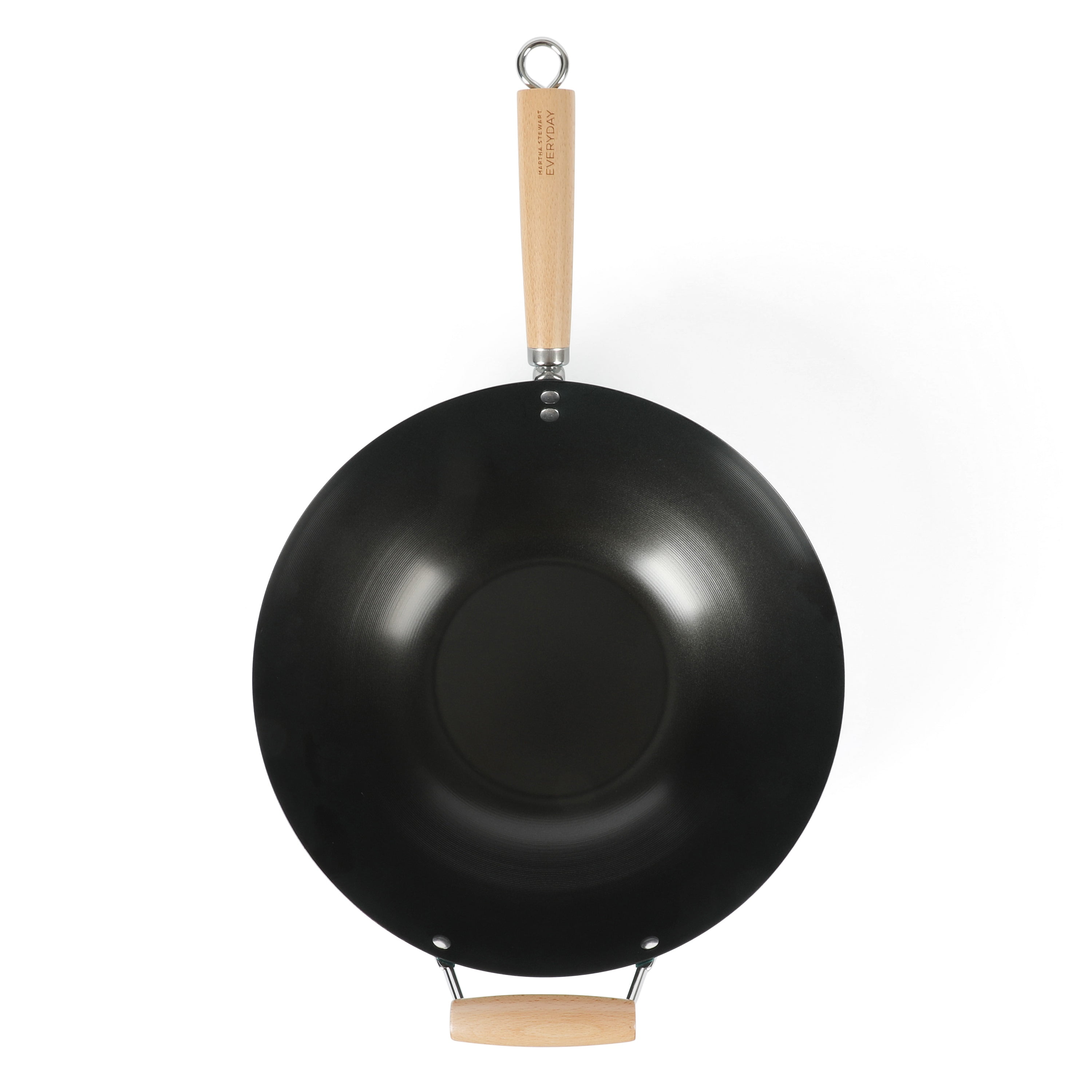 Martha Stewart Everyday Clarkston 14-inch Teal Carbon Steel Wok