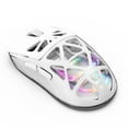 thumbnail image 2 of Mistaha RGB Lightweight Gaming Mouse with 3 Connection Modes - Wireless, Bluetooth, 2.4G - Transparent Hollow Design, Ergonomic Grip, 3600DPI Sensor, Long-Lasting Battery - White, 2 of 7