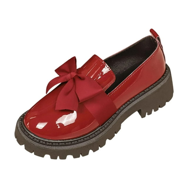 Nœud Nœud Nœud Mocassins en Cuir Verni pour Femmes Polyvalents Nœud Cool Accrocheurs d'Yeux Confortables Plats pour Grande Taille Automne/hiver