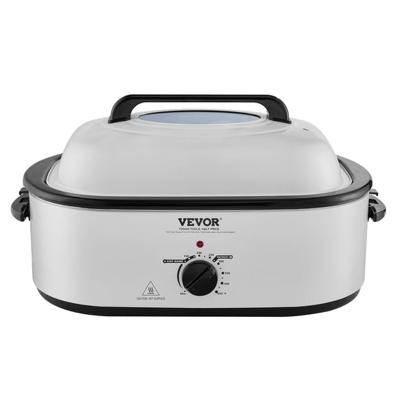 22 QT Roaster Oven  Powerful 1450W Cooking, Self-Basting Lid for Juicy Meals  Defrost, Warm, Variable Temp  Holds 26 LB Turkey  Removable Non-Stick Pan & Rack