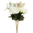 thumbnail image 2 of Enova Home 20" Tall Mixed Artificial Silk Roses with Small Berry Faux Flowers Bush for Home Office Wedding Vase Decoration (Cream), 2 of 3