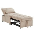 thumbnail image 4 of 4 in1 Multi-Function Single Sofa Bed,Tufted Pull out Sofa Bed with Adjustable Backrest and Pillows,Convertible Sofa Bed Couch with Storage Pockets,Taupe, 4 of 7