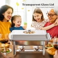 thumbnail image 5 of Ktaxon 2 Pack Chafing Dish for Buffet with Glass Lid, 8 Quart Stainless Steel Buffet Set, Rectangular Chafers and Warmers Sets for Party, Catering, Wedding, Banquet, Graduation, 5 of 8