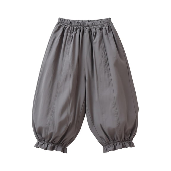 Kiijoy Infant Girls Baggy Pants Cute Ruffle Pull On Trousers Summer Bloomers, Sizes 12-24M