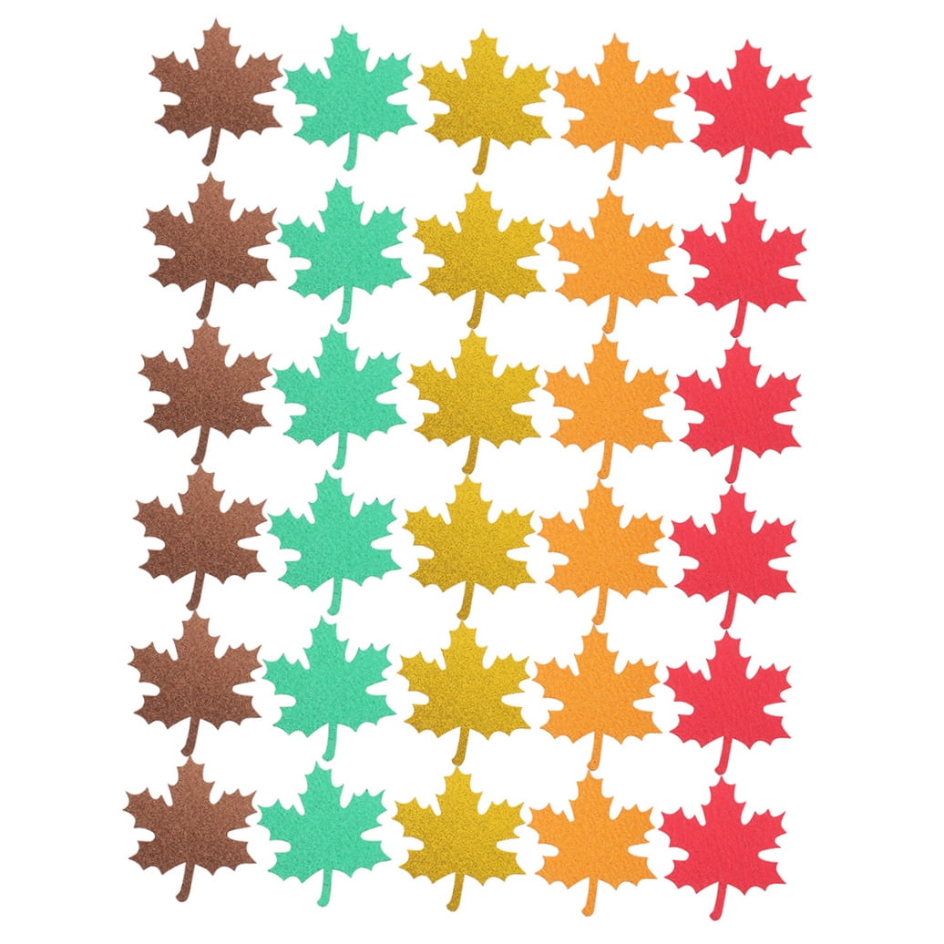 WASHWEPE 30Pcs Fall Leaves Table Decor Maple Leaf Shape Mixed Color Paper For Thanksgiving Day Celebrations