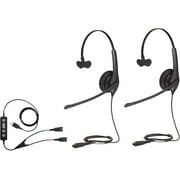 Jabra Softphone PC USB Training Bundle with Two (2) Jabra Biz 1500 Mono QD Headsets and 1 Jabra USB Training Y-Cord