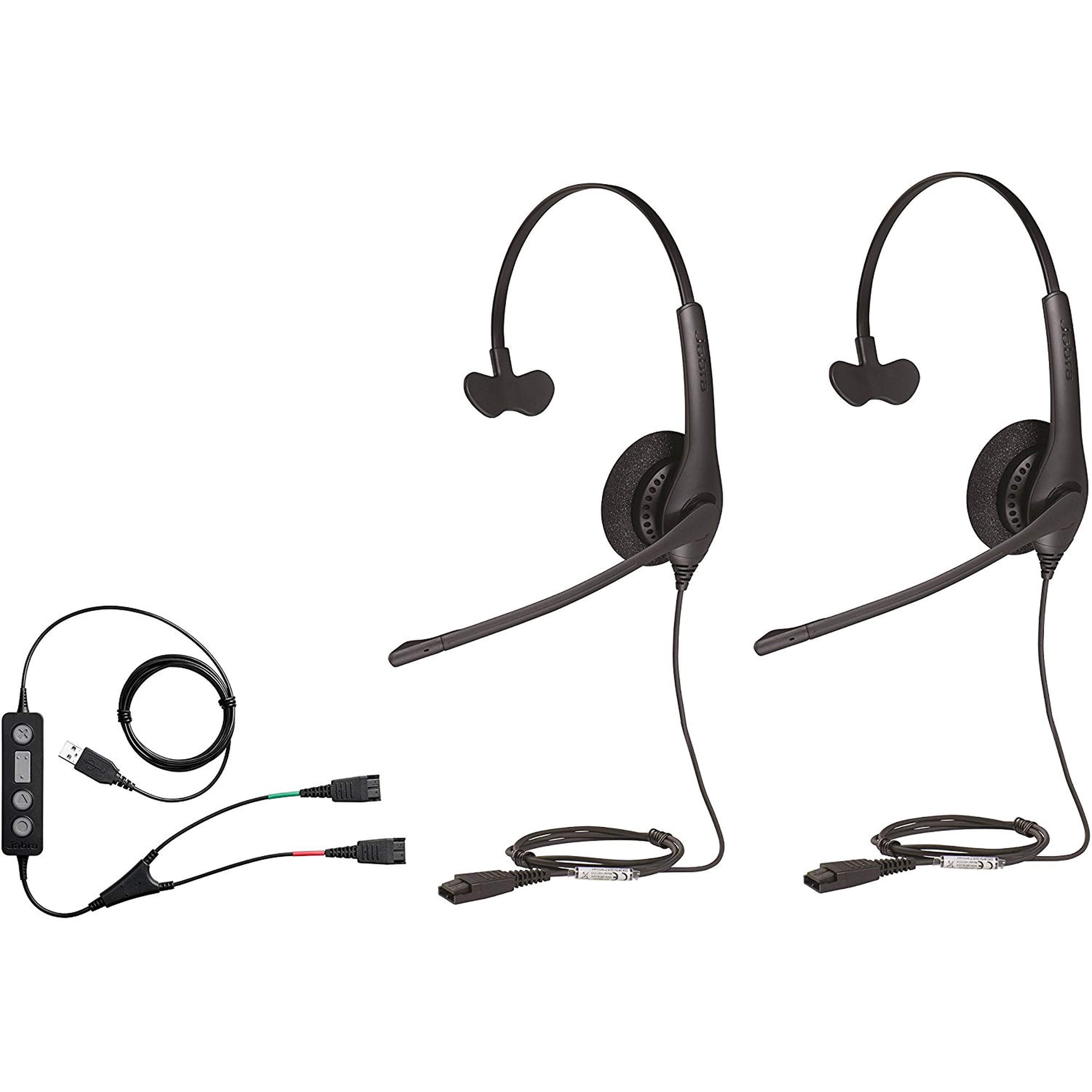 Jabra Softphone PC USB Training Bundle with Two (2) Jabra Biz 1500 Mono QD Headsets and 1 Jabra USB Training Y-Cord