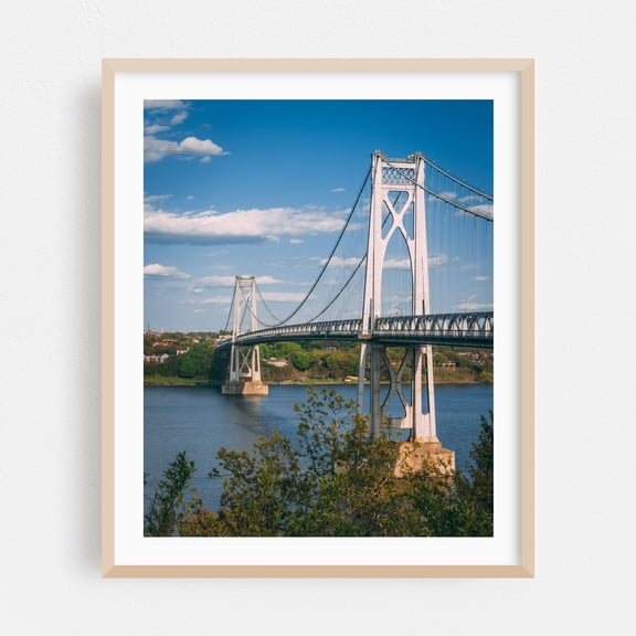Mid-Hudson Bridge 02 - Highland New York Photography Oak Framed Wall Art Print 16 x 20 inches