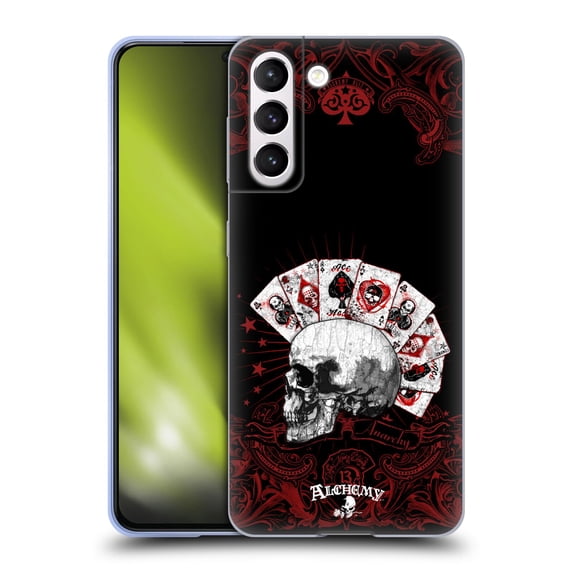 Head Case Designs Officially Licensed Alchemy Gothic Skull And Cards Aces Of Anarchy Soft Gel Case Compatible with Samsung Galaxy S21 5G