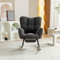 thumbnail image 2 of CQSXDA Teddy Fabric Rocking Chair With Adjustable Footrest For Living Room Or Bedroom In Modern Style Design, 2 of 10