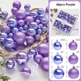 thumbnail image 2 of 44 piezas de bolas navideñas de color morado y rosa para colgar en el árbol de Navidad, adornos para Navidad, carnaval, bodas y fiestas, 2 of 5