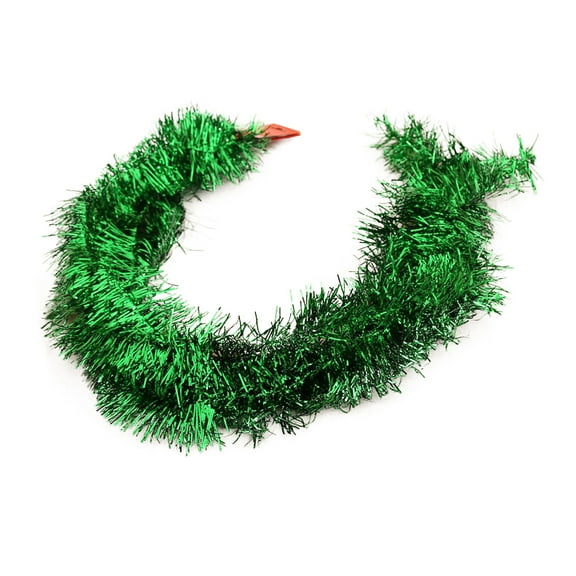 Wadada 5.9FT Christmas Tinsel Garland,Green Shiny Metallic Foil Decorations for Parade Floats, Halloween, Christmas Tree, New Year Parties,Birthday Party,Indoor and Outdoor Disco Party Supplies