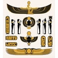 thumbnail image 3 of Egyptian Print Duvet Cover Set, Old Historical Egyptian Myth Mummy Sun Art Illustration, Decorative 3 Piece Bedding Set with 2 Pillow Shams, King Size, Yellow Black, by Ambesonne, 3 of 3