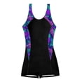 thumbnail image 7 of Lpmadey Women's One Piece Swimsuit Hawaiian Print Side Panel Racerback with Padded Boxer Shorts Bathing Suit, 7 of 7