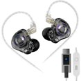 thumbnail image 1 of wonima11 Gale USB C Headphones, Wired Earbuds for Samsung S25 S24 S23 FE S22 S21 S20 A53 A54 Type C IEM Earphone with Microphone Built-in DSP Sound Card for iPhone 16 Pro Pixel 9 Pro (Type-C, Black), 1 of 1