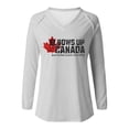 thumbnail image 3 of MHFRRA Camiseta de Manga Larga con Cuello En V y Estampado de La Bandera de Canadá para Mujer Blanco, 3 of 3
