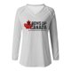 thumbnail image 3 of MHFRRA Camiseta de Manga Larga con Cuello En V y Estampado de La Bandera de Canadá para Mujer Blanco, 3 of 3