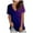 Navy, variant on UHUYA Womens Tops Mothers Day Gifts Fashion Summer V-Neck Short Sleeve Print Casual T-shirt Purple XXL US:12