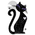 thumbnail image 2 of Girl's Lost Gods Halloween Full Moon Black Cat Heart  Graphic Tee White Medium, 2 of 4