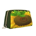 thumbnail image 2 of Cauagu Sunflower3 Print Large Cosmetic Bag,Portable Cosmetics Pouch Travel Makeup Bag Large Capacity Travel Makeup Case Organizer Makeup Brush Organizer, 2 of 8