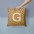 thumbnail image 2 of Letter G Initial Monogram - Giraffe Fabric Decorative Pillow, 2 of 4