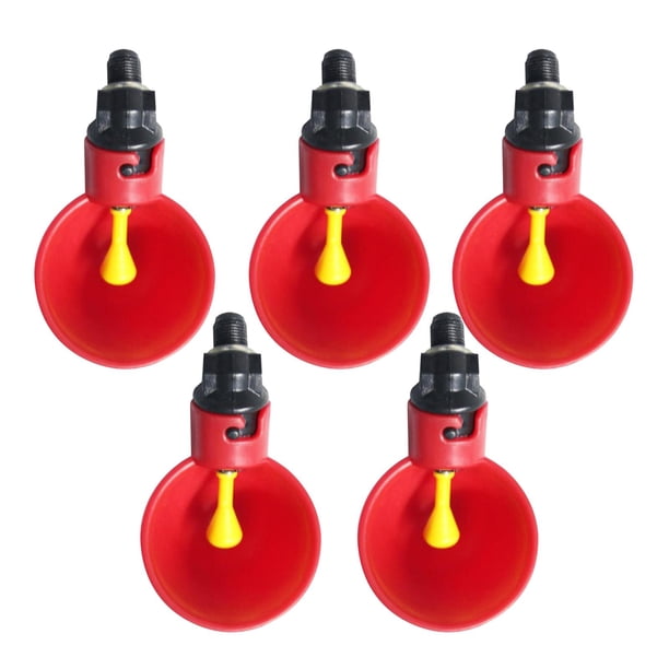 5 bebederos automáticos de plástico para aves de corral, pollos y gallinas. Copa de bebida